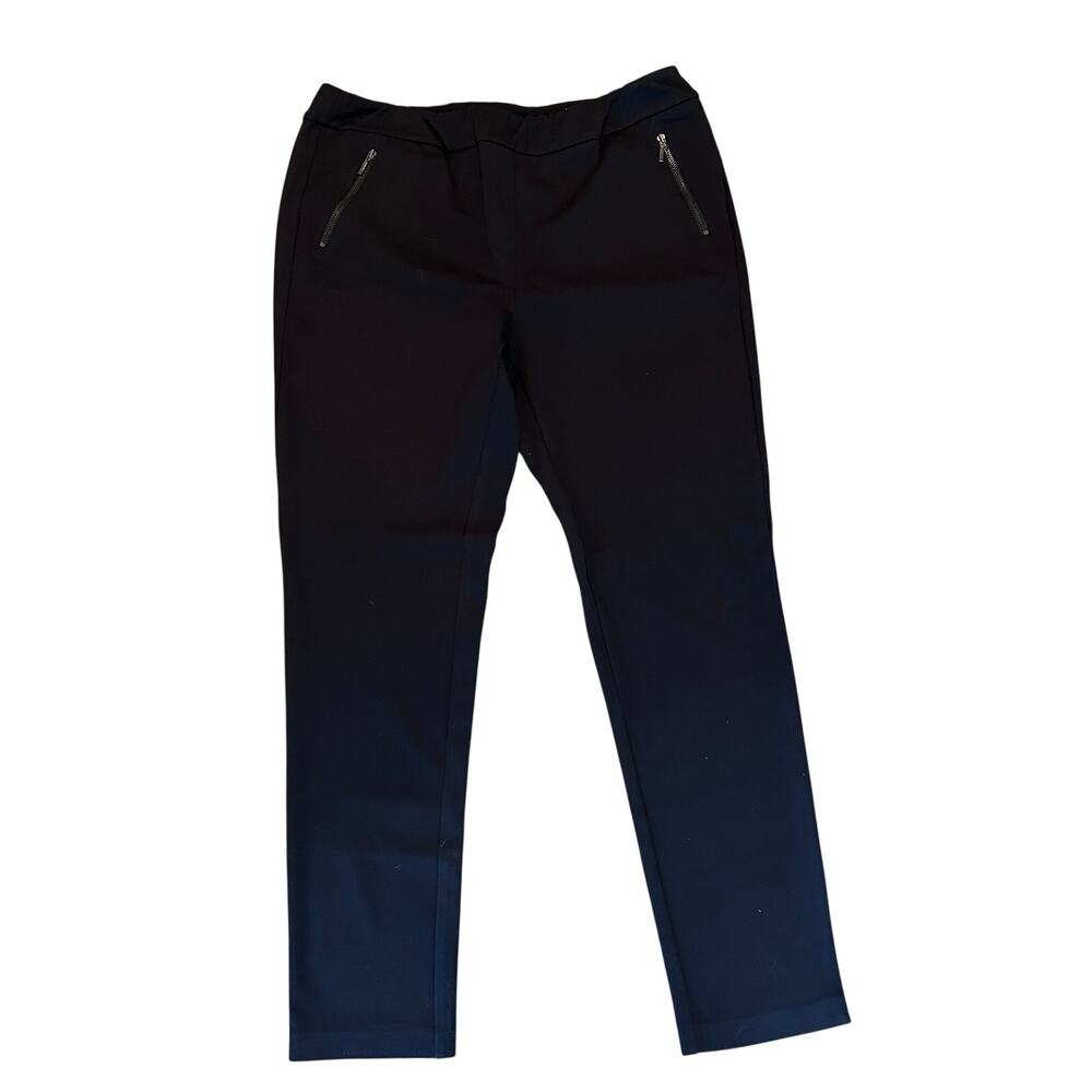 J. McLaughlin Black Flat Front Elastic Waist Pull-On Pants Womens Size 12